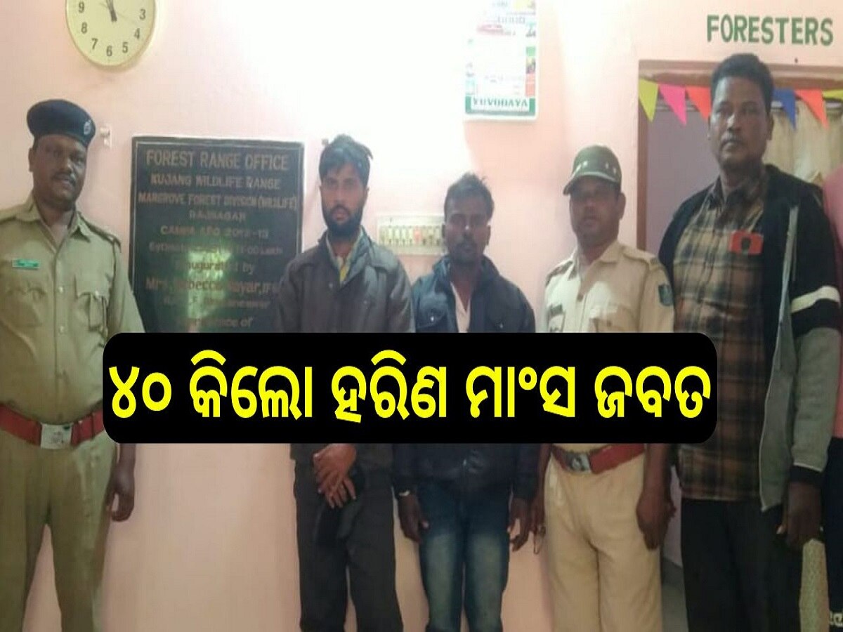 Odisha News: ୪୦ କିଲୋ ହରିଣ ମାଂସ ଜବତ, ୨ ଗିରଫ...