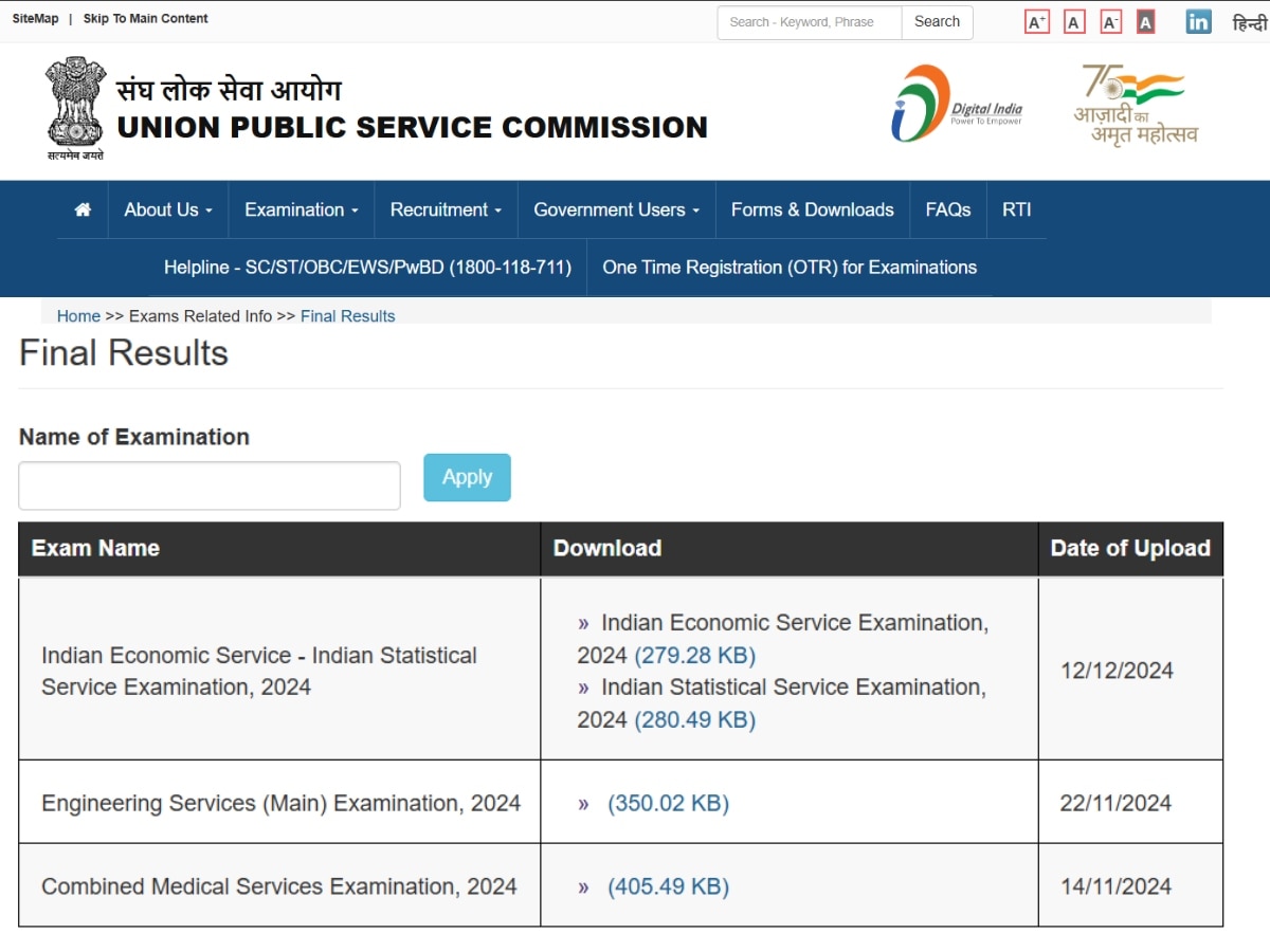 Sarkari Result 2024: UPSC ने जारी किया इन कैंडिडेट्स का रिजल्ट, आपने भी भरा था फॉर्म तो कर लीजिए चेक