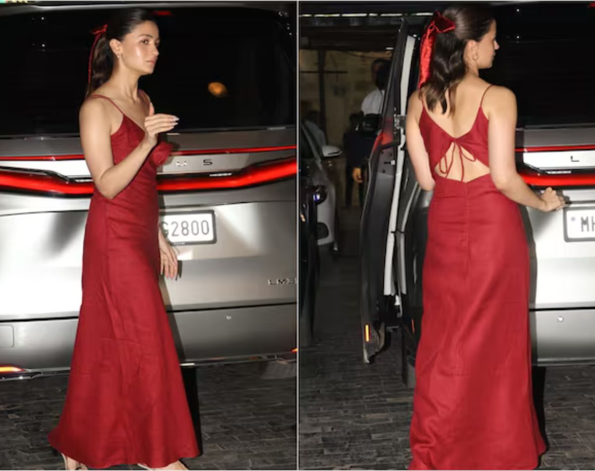 आलिया की रेड गाउन