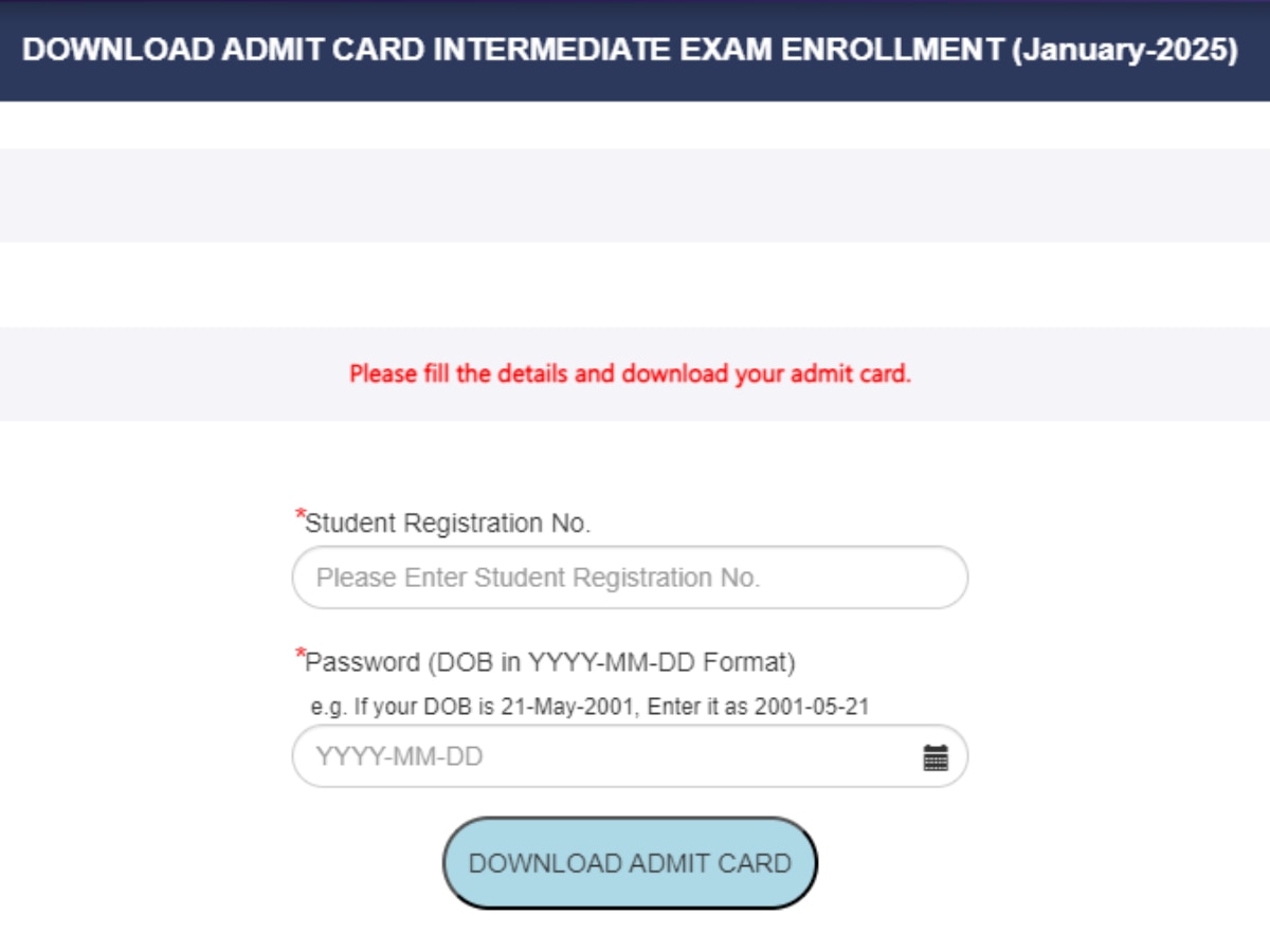 ICAI CA फाउंडेशन और इंटरमीडिएट परीक्षा जनवरी 2025 के एडमिट कार्ड जारी, डायरेक्ट लिंक से करें डाउनलोड