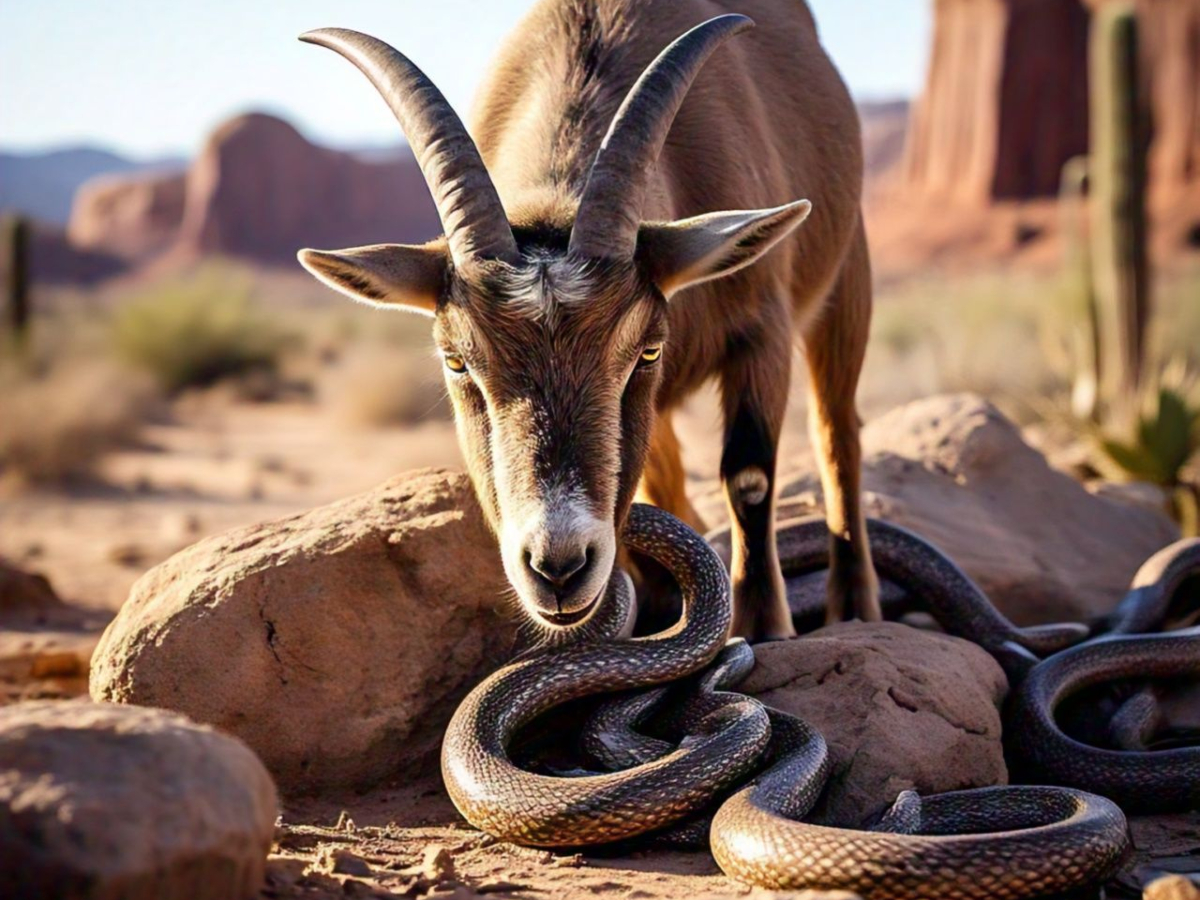 Markhor Pakistan national animal kills and eats snake | सांप को कच्चा ...