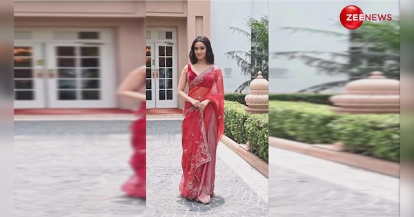 Shraddha Kapoor looked so glamorous in red saree fans loved her gorgeous avatar video viral | लाल साड़ी में क्यूटी Shraddha Kapoor ने लगाया ग्लैमर का तड़का, गॉर्जियस लुक पर टिकी रह गई फैंस की नजरें! | Zee News Hindi