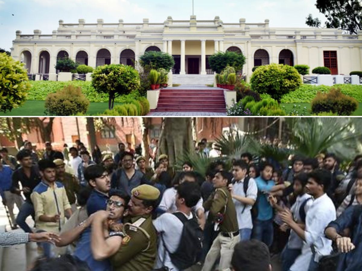 डीयू में ABVP का जोरदार प्रदर्शन; छात्रों ने डीन कार्यालय पर जड़ा ताला, आरोपी प्रोफेसर के निलंबन की मांग