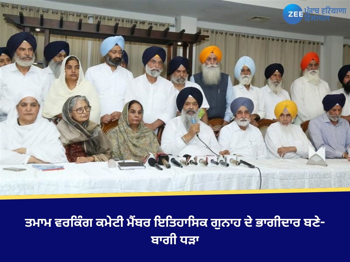 Akali Dal Baghi: ਤਮਾਮ ਵਰਕਿੰਗ ਕਮੇਟੀ ਮੈਂਬਰ ਇਤਿਹਾਸਿਕ ਗੁਨਾਹ ਦੇ ਭਾਗੀਦਾਰ ਬਣੇ, ਹੁਕਮਨਾਮੇ ਦਾ ਚੀਰ ਹਰਨ ਕੀਤਾ- ਬਾਗੀ ਧੜਾ