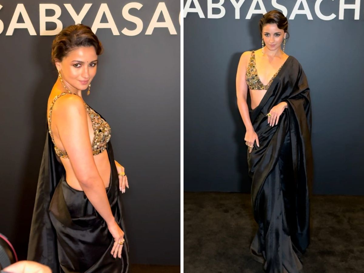 ब्लैक साड़ी में आलिया भट्ट 