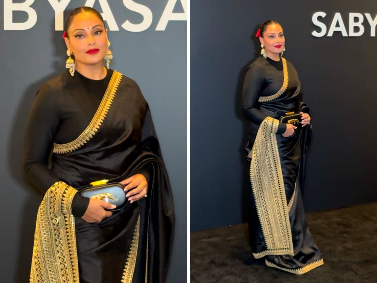 ब्लैक साड़ी में बिपाशा बसु