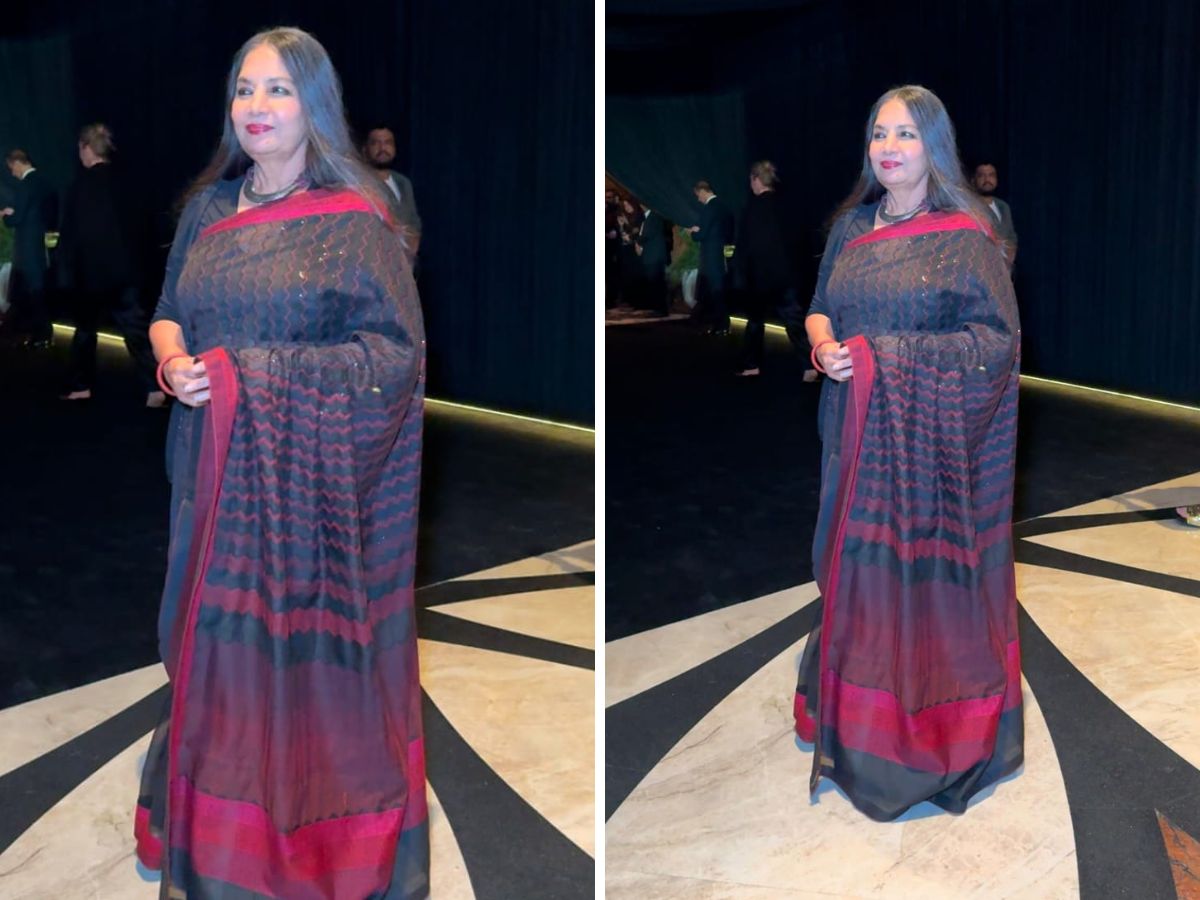 ब्लैड साड़ी में शबाना आजमी