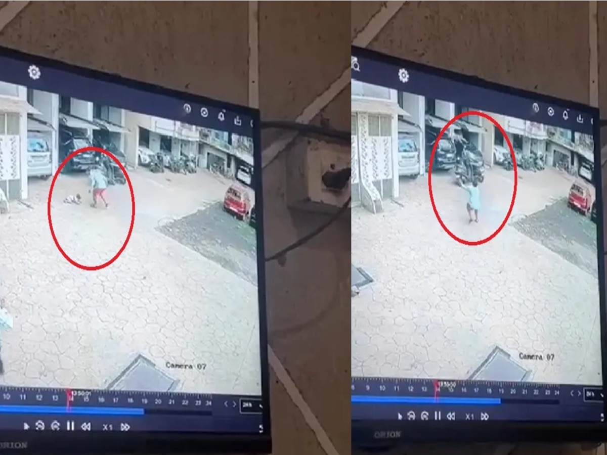 Mumbai Dombivali Child fell from third floor survived CCTV footage will shock you