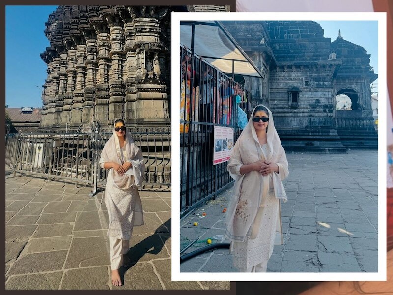 Bhojpuri actress Dimpal Singh reached Trimbakeshwar Jyotirlinga temple ...