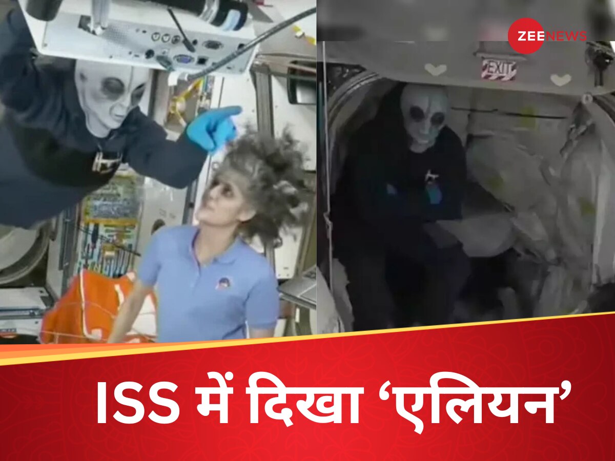 Iss Alien Mask Nasa astronaut nick hague welcomes sunita williams with alien mask on ...