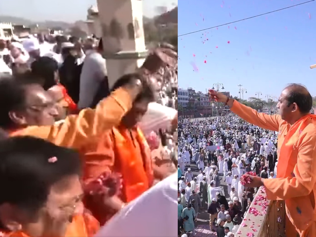 हिंदू भाइयों ने नमाजियों पर बरसाए फूल हिंदू भाइयों ने नमाजियों पर बरसाए फूल