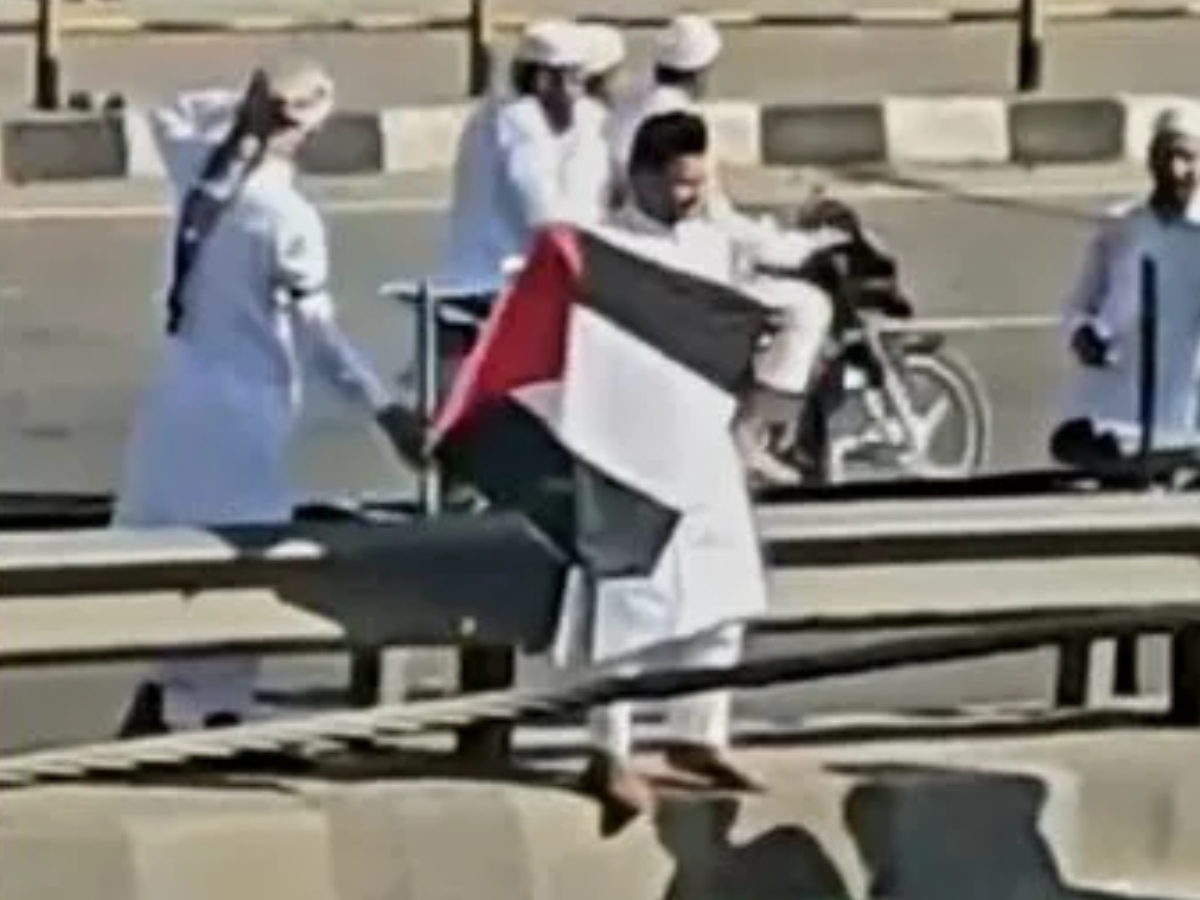 फिलिस्तीन के समर्थन में लहराये गए झंडे फिलिस्तीन के समर्थन में लहराये गए झंडे