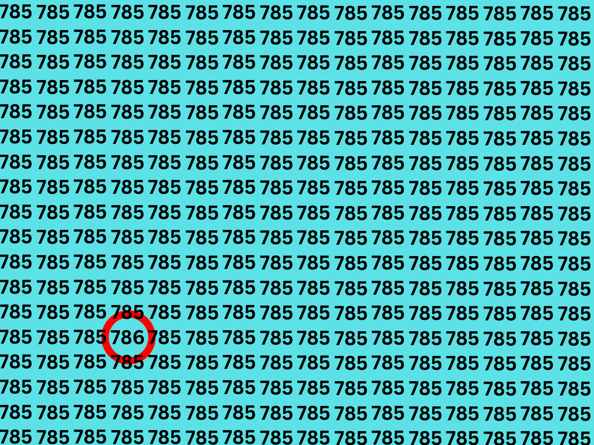 Answer 786 Optical illusion find the hidden number 786 in between 785 in 5 seconds ...