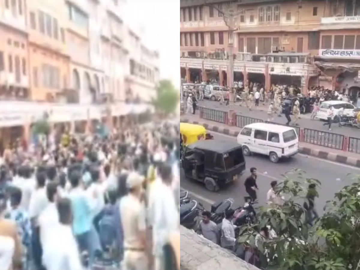जयपुर में मुस्लिम प्रदर्शनकारियों पर पुलिस ने भांजे डंडे जयपुर में मुस्लिम प्रदर्शनकारियों पर पुलिस ने भांजे डंडे