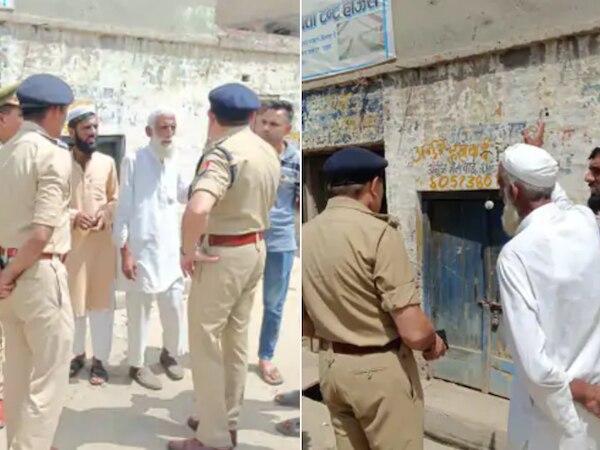 पीड़ित परिजनों से पूछताछ करती पुलिस