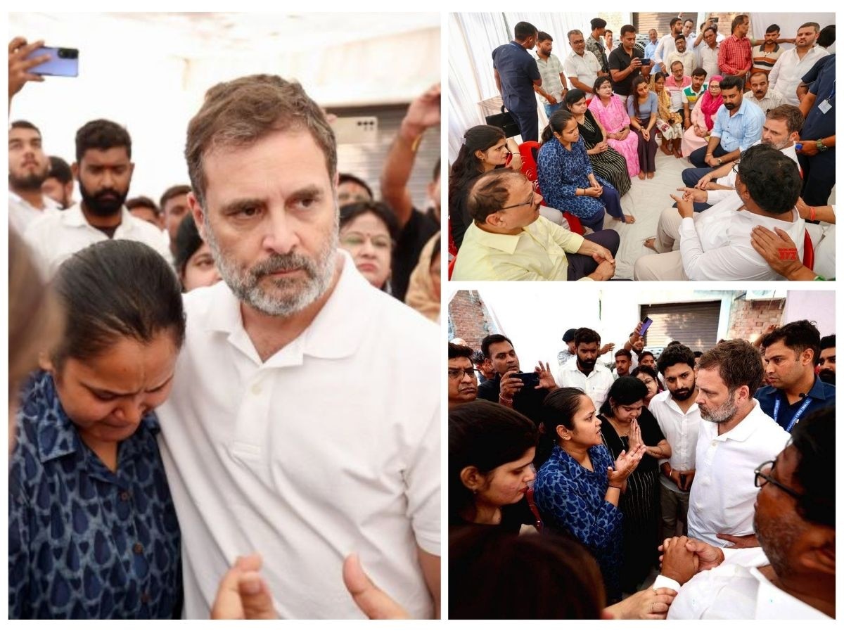 देखते ही रो पड़ीं ऐशन्या, कानपुर में शुभम की पत्नी और परिजनों से मिले राहुल गांधी, दिलासा में कही ये बात