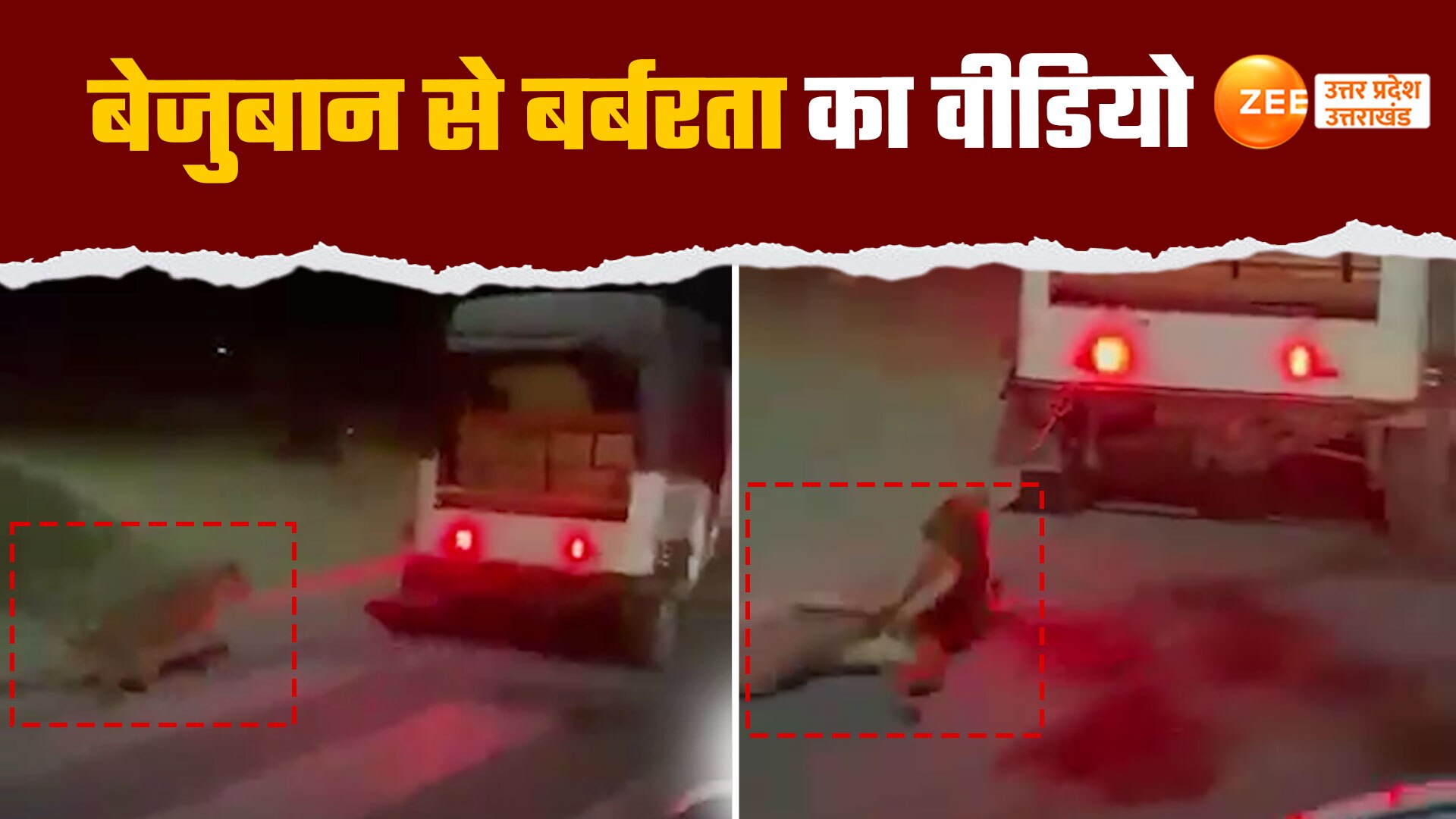 Greater Noida Video Dog tied to auto dragged on road video of brutality ...