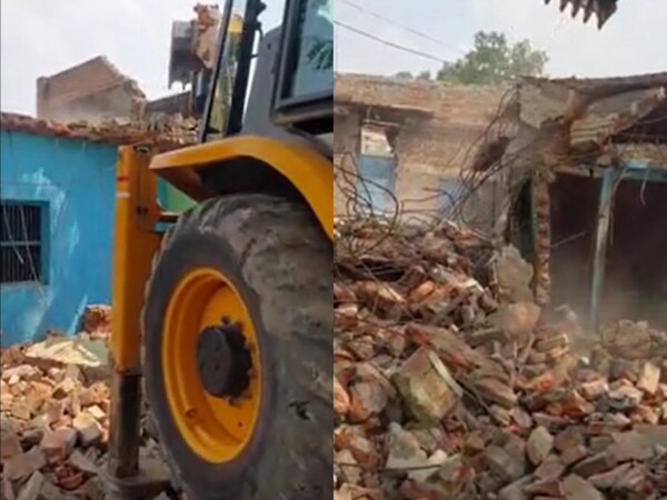 श्रावस्ती में मदरसे पर चला बुलडोजर