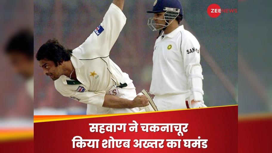Virender Sehwag vs Shoaib Akhtar on field Bantar india vs pakistan 2004 ...