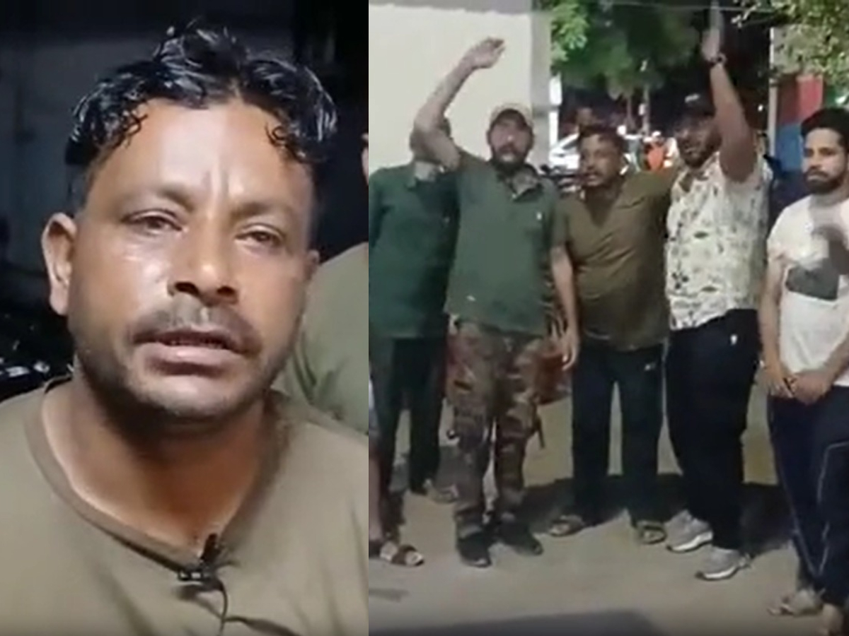 चौकी इंचार्ज के खिलाफ प्रदर्शन करते जिप्सी चालक चौकी इंचार्ज के खिलाफ प्रदर्शन करते जिप्सी चालक