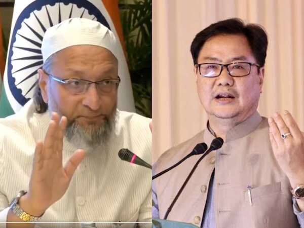AIMIM प्रमुख असदुद्दीन ओवैसी और केंद्रीय मंत्री किरेन रिजिजू