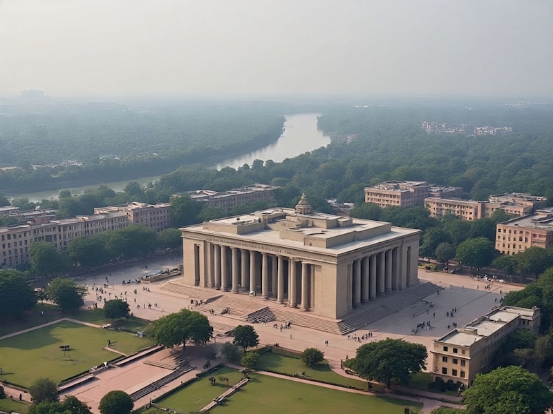 कितने हेक्‍टेयर में फैला है कैंपस 