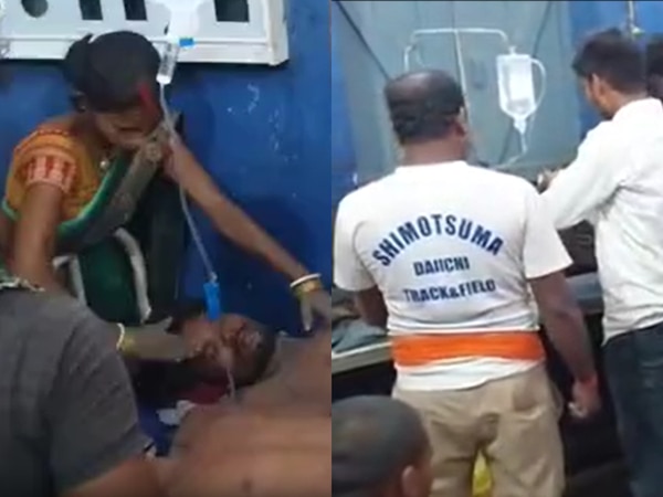 अस्पताल में इलाज कराते पीड़ित