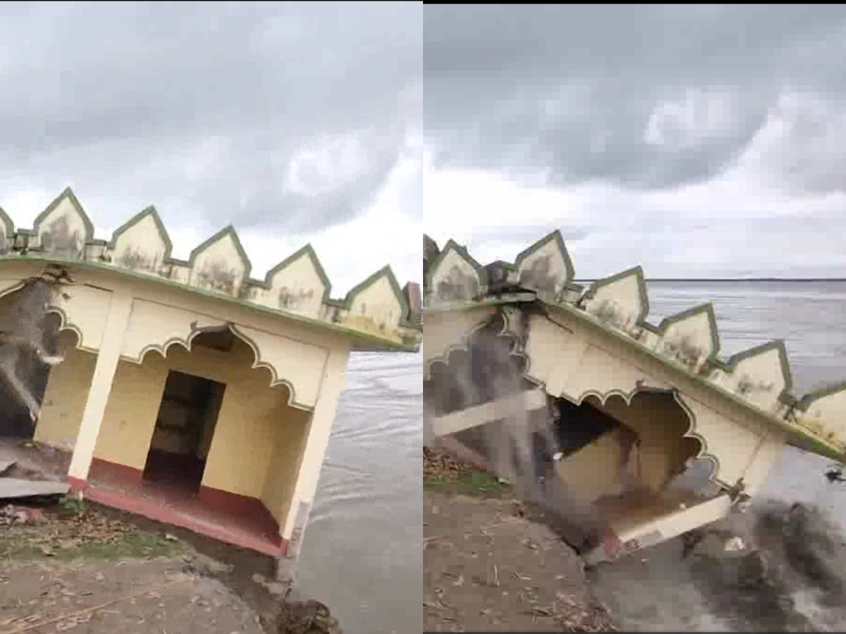 धुबरी में नदी में समाई मस्जिद धुबरी में नदी में समाई मस्जिद