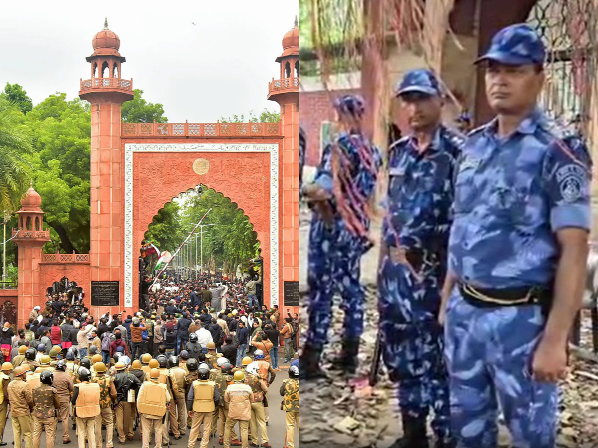 पुलिस छावनी में तब्दील हुआ AMU; सैयद गेट पर हनुमान चालीसा पढ़ने का ऐलान पुलिस छावनी में तब्दील हुआ AMU; सैयद गेट पर हनुमान चालीसा पढ़ने का ऐलान