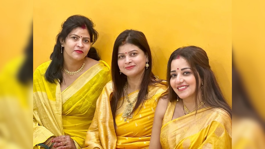 भोजपुरी एक्ट्रेस मोनालिसा का ट्रेडिशनल लुक, पीले रंग की साड़ी में लगीं बेहद खास