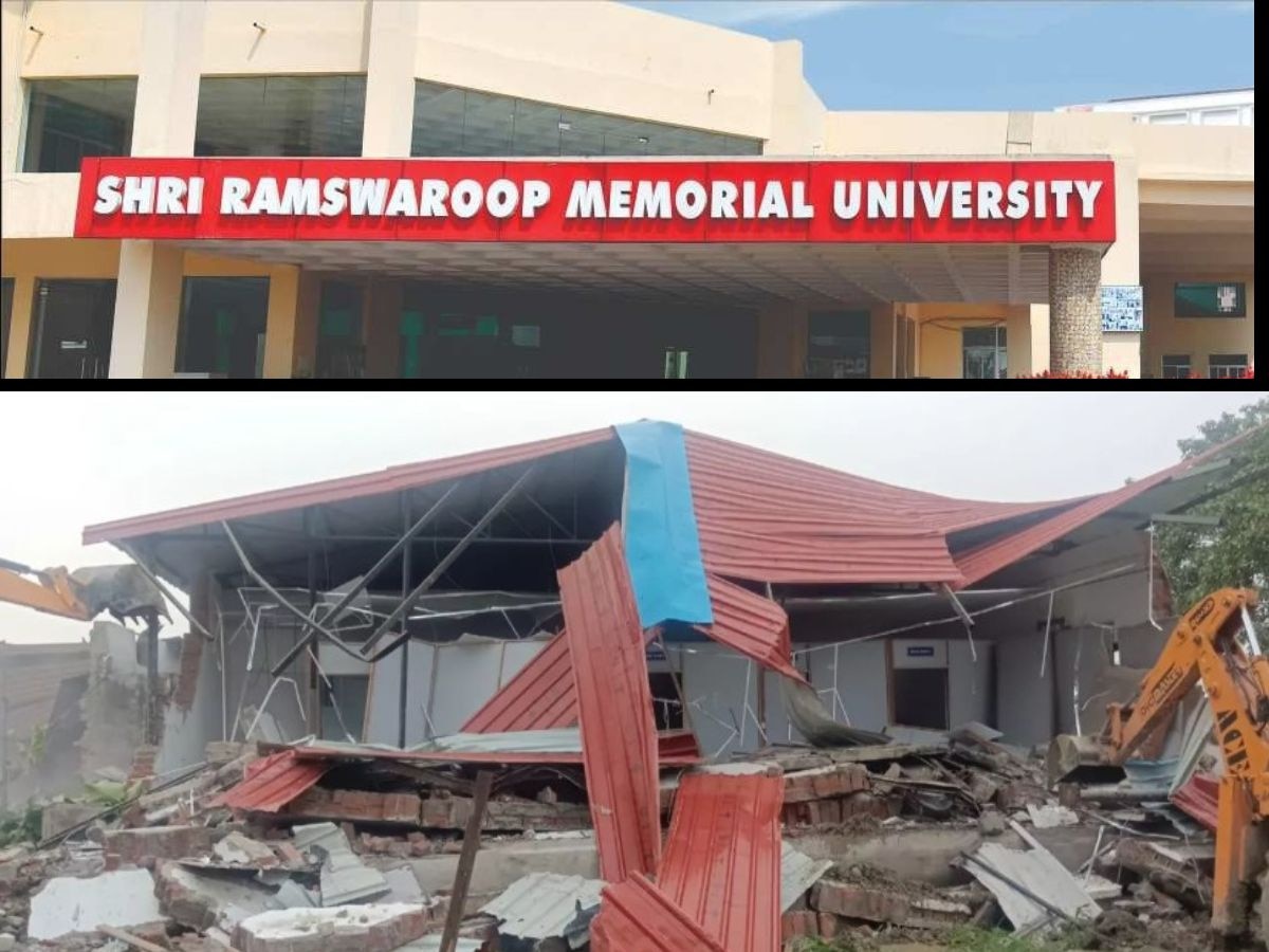 SRMU Bulldozer Action: Barabanki Ramswaroop University कैंपस में अवैध निर्माण ध्वस्त, ABVP का अल्टीमेटम पड़ा भारी