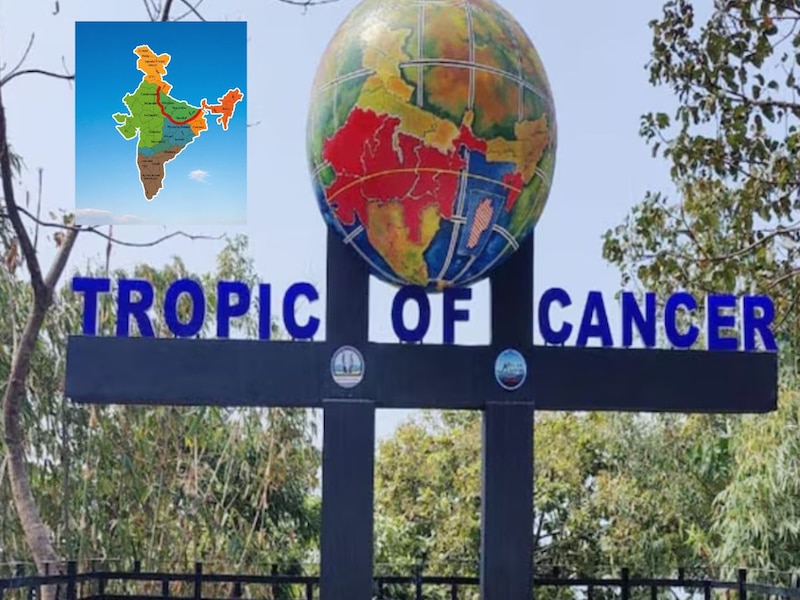 tropic of cancer passes through how many districts of mp know India map ...