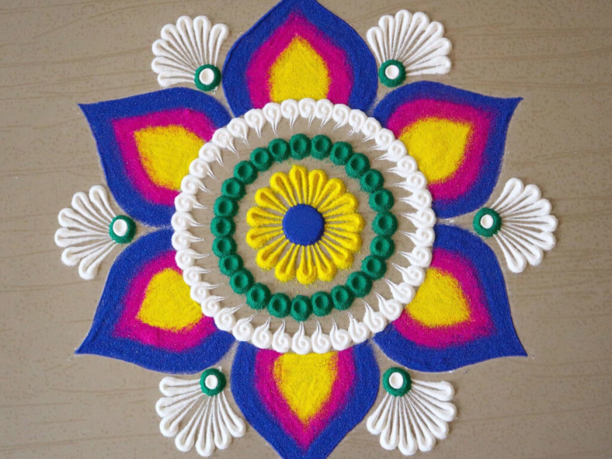 navratri rangoli easy designs traditional navratri rangoli ideas | मां ...