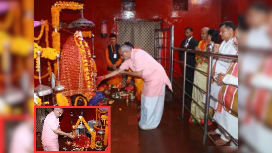 Bihar: मुजफ्फरपुर पहुंचे उपराष्ट्रपति सी. पी राधाकृष्णन, मां चामुंडा माता के किए दर्शन