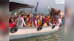 JP नड्डा ने धौलरा में की पूजा-अर्चना, गोविंद सागर झील में किया मूर्ति विसर्जन