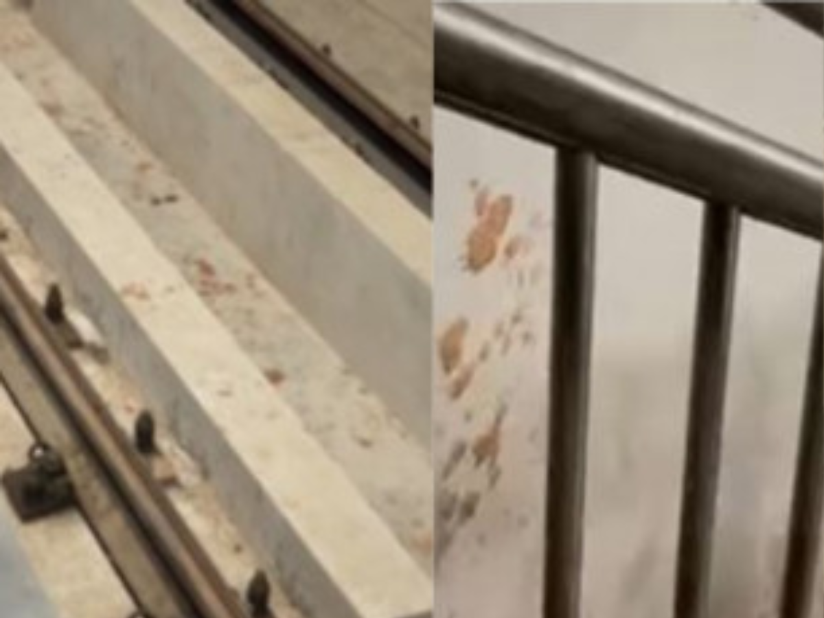 जगह-जगह थूक रहे यात्री