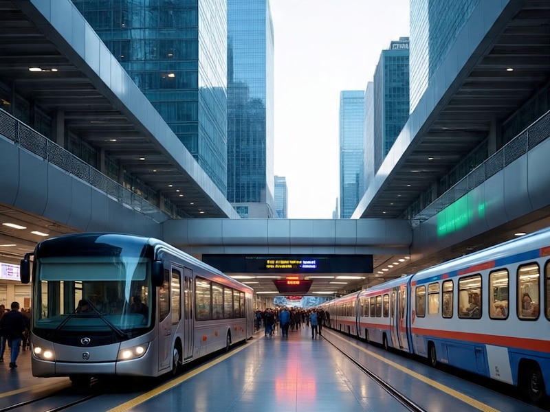 एक ही छत के नीचे ट्रेन, मेट्रो और बस