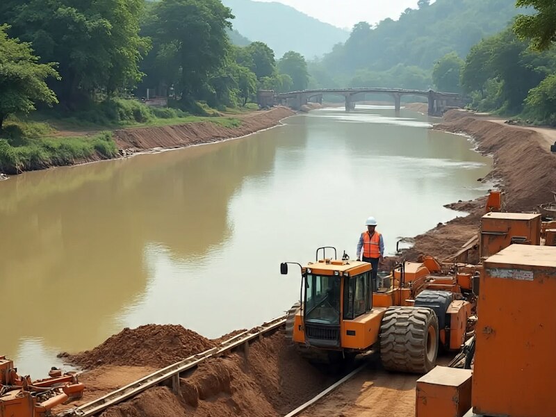 Setu Nigam started construction work of bridge on Rapti River at ...