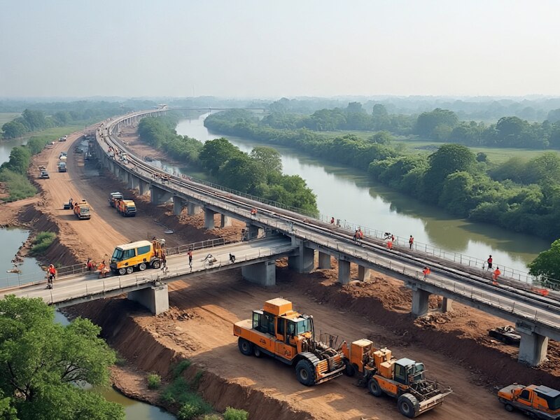 Setu Nigam started construction work of bridge on Rapti River at ...
