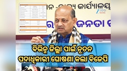 ରାଜ୍ୟର ବିଭିନ୍ନ ଜିଲ୍ଲା ପାଇଁ ନୂତନ ପଦାଧିକାରୀ ଘୋଷଣା କଲା ବିଜେପି, ଏଠାରେ ଦେଖନ୍ତୁ ତାଲିକା