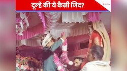 जयमाला पर दूल्हे ने लगाई ऐसी छलांग, स्टेज से नीचे जा गिरी दुल्हन; Video देखें