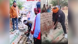 Fatehpur: बजरंगदल नेता की गुंडागर्दी, 100 साल पुराने मज़ार पर चलाया हथौड़ा