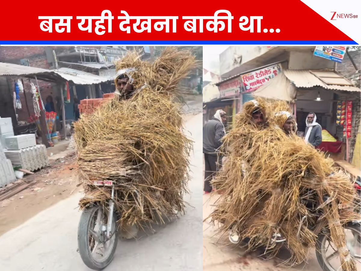 Sukhi Rode man ride bike in winter carry sukhi parali thand se bachne ka desi ...