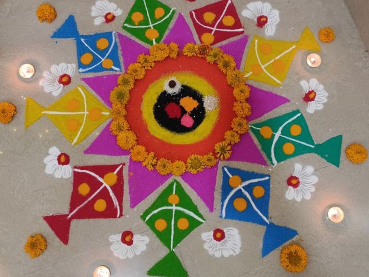 Types Of Rangoli 5 types of beautiful rangoli designs on Makar Sankranti | मकर संक्रांति ...