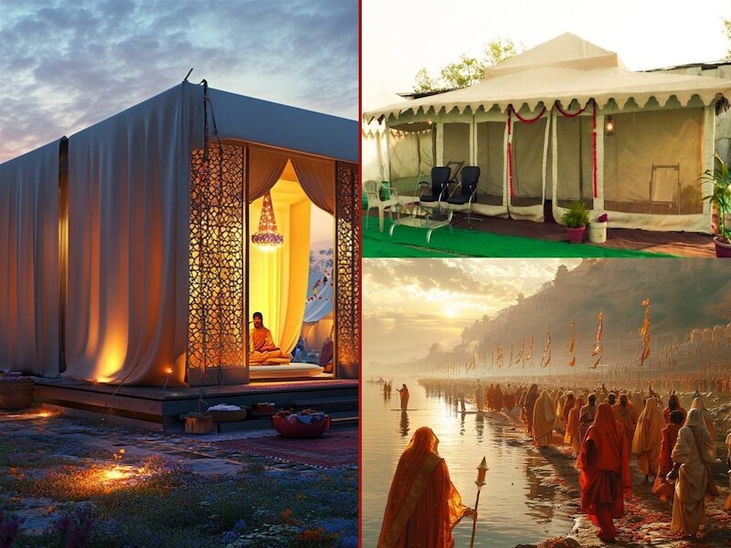 magh mela 2026 modern tent city at sangam offering premium to delux ...
