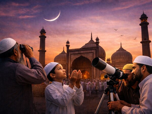 रमजान का चांद देखने की दुआ (प्रतीकात्मक एआई तस्वीर)