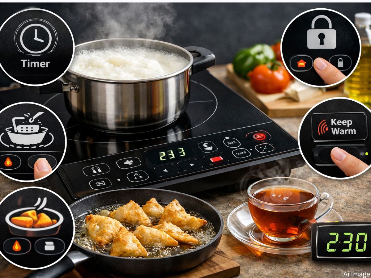 Know Right Way Use Induction Cooktop Buttons feature Make Cooking Easy ...