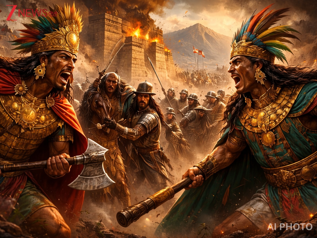 History of inca empire fall 1532 spanish conquest atahualpa vs huascar ...