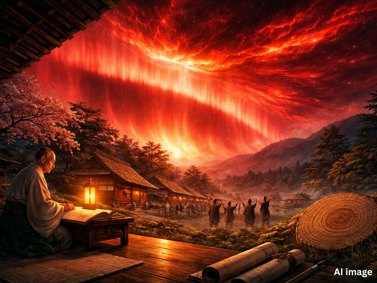 japanese poet diary 826 years mysterious red sky solar storm ancient ...