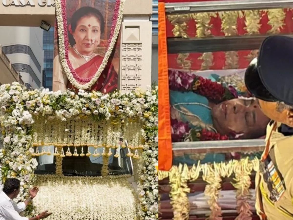 92 year old late asha Bhosle last rites final look photos fans ...